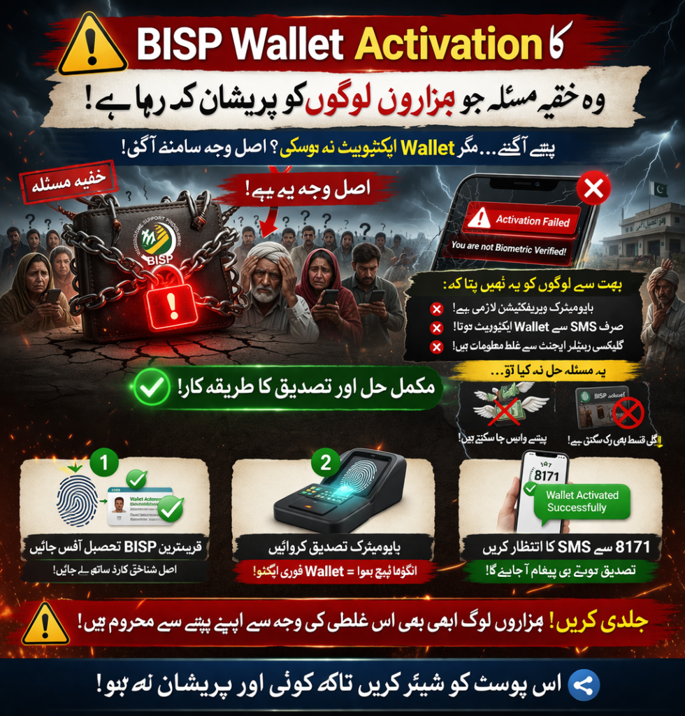 BISP Wallet Activation کا وہ خفیہ مسئلہ جو ہزاروں لوگوں کو پریشان کر رہا ہے